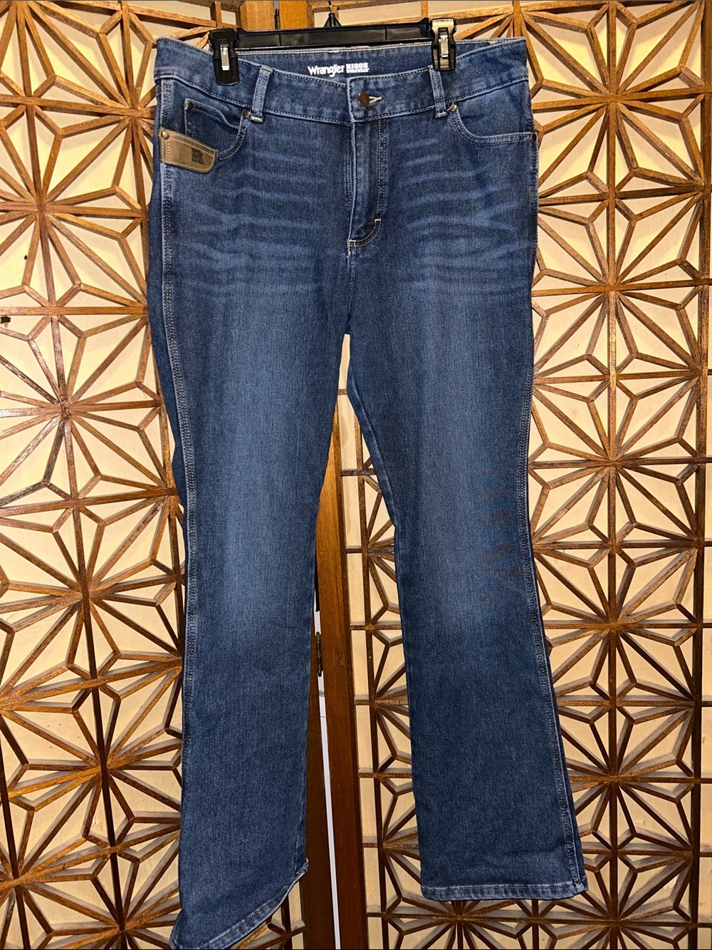 Wrangler Riggs Women's workwear Dark Blue Boot-Cut Jeans 12 x 34